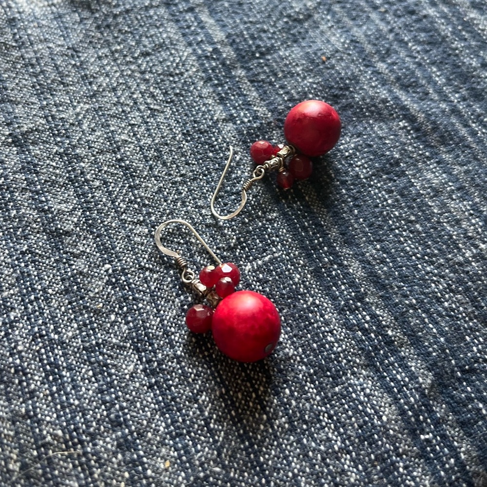 Red Coral Earrings